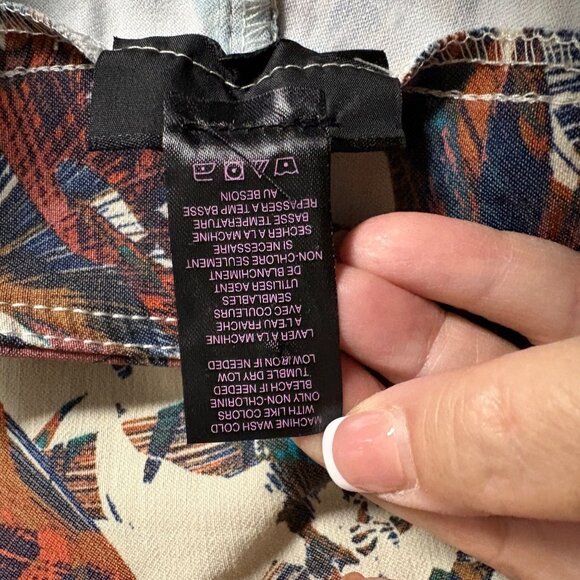 Slim-Sation by Multiples Womens Pants Size 6 Tropical Stretchy Slimming Tapered - Picture 5 of 7